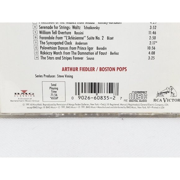 Mint Condition Vintage RCA Victor Arthur Fiedler Boston Pops 91 Greatest Hits CD - Picture 4 of 9